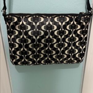 Coach Monogram Black and Cream Crossbody Bag